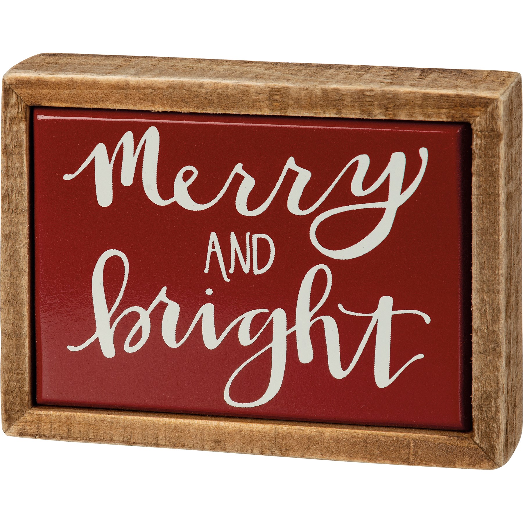 NEW~IS AS MERRY AS WE GET~3"x 4"Shelf LOL Box Sign~Christmas~Primitives By Kathy